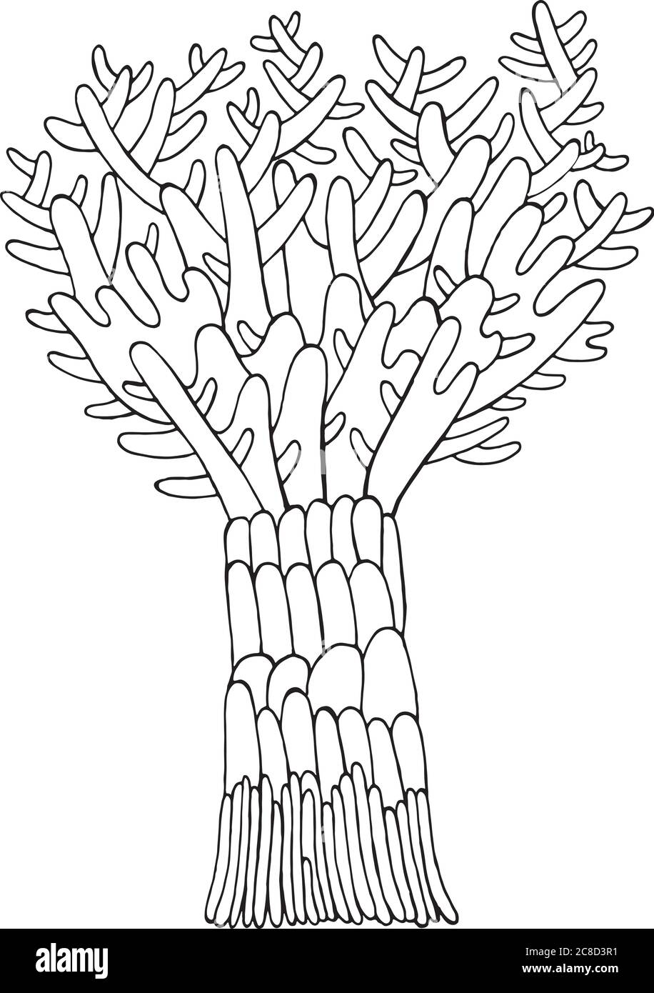 Cartoon Doodle Baum Illustration. Handgezeichnete Skizze mit Tinte. Isoliertes Element. Vektorgrafiken Stock Vektor