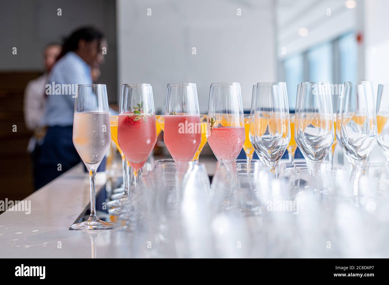 Essen und Trinken für Empfänge, Firmenveranstaltungen und Hochzeiten Stockfoto