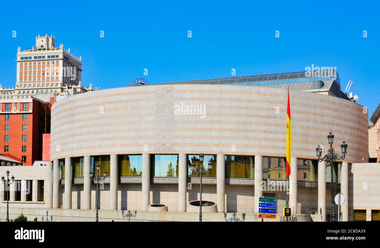 Blick auf den Senat Spanien Palast in Madrid, Spanien Stockfoto