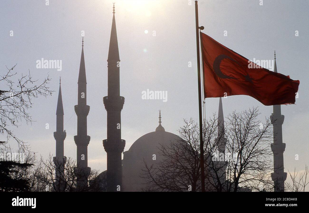 Blaue Moschee in Istanbul Türkei 1989 Stockfoto