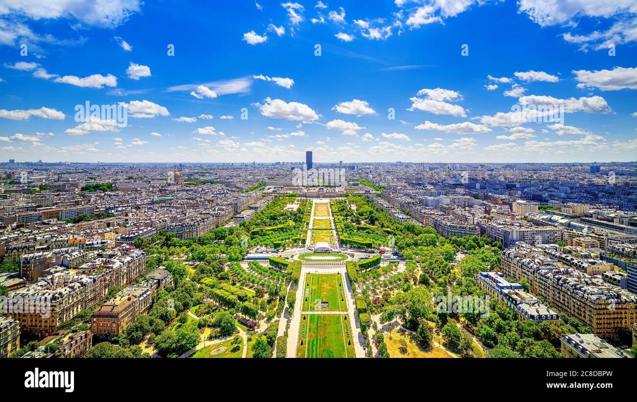 Panoramablick auf das Zentrum von paris Stockfoto