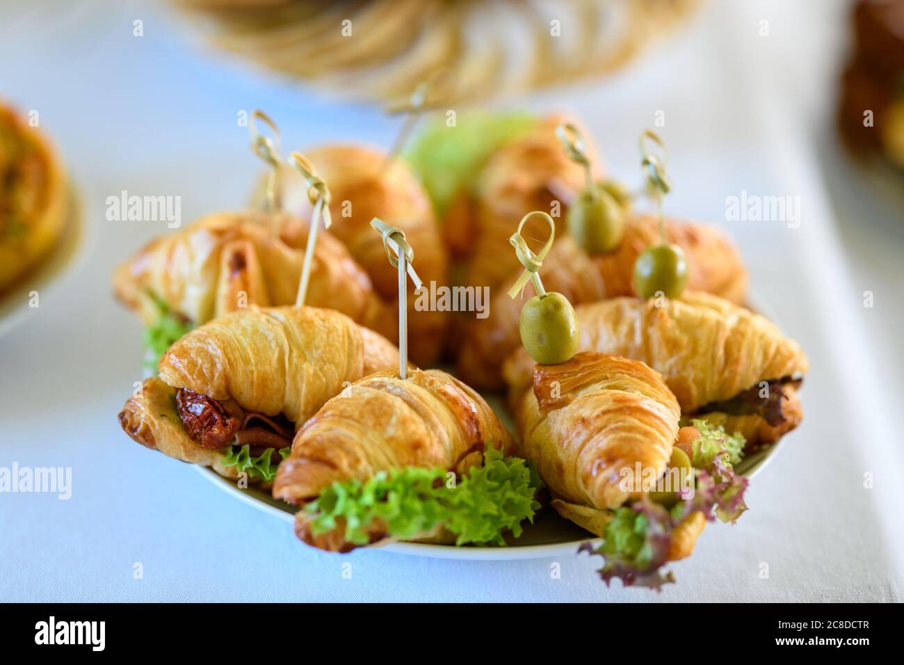 Mini Croissant Sandwiches Stockfoto