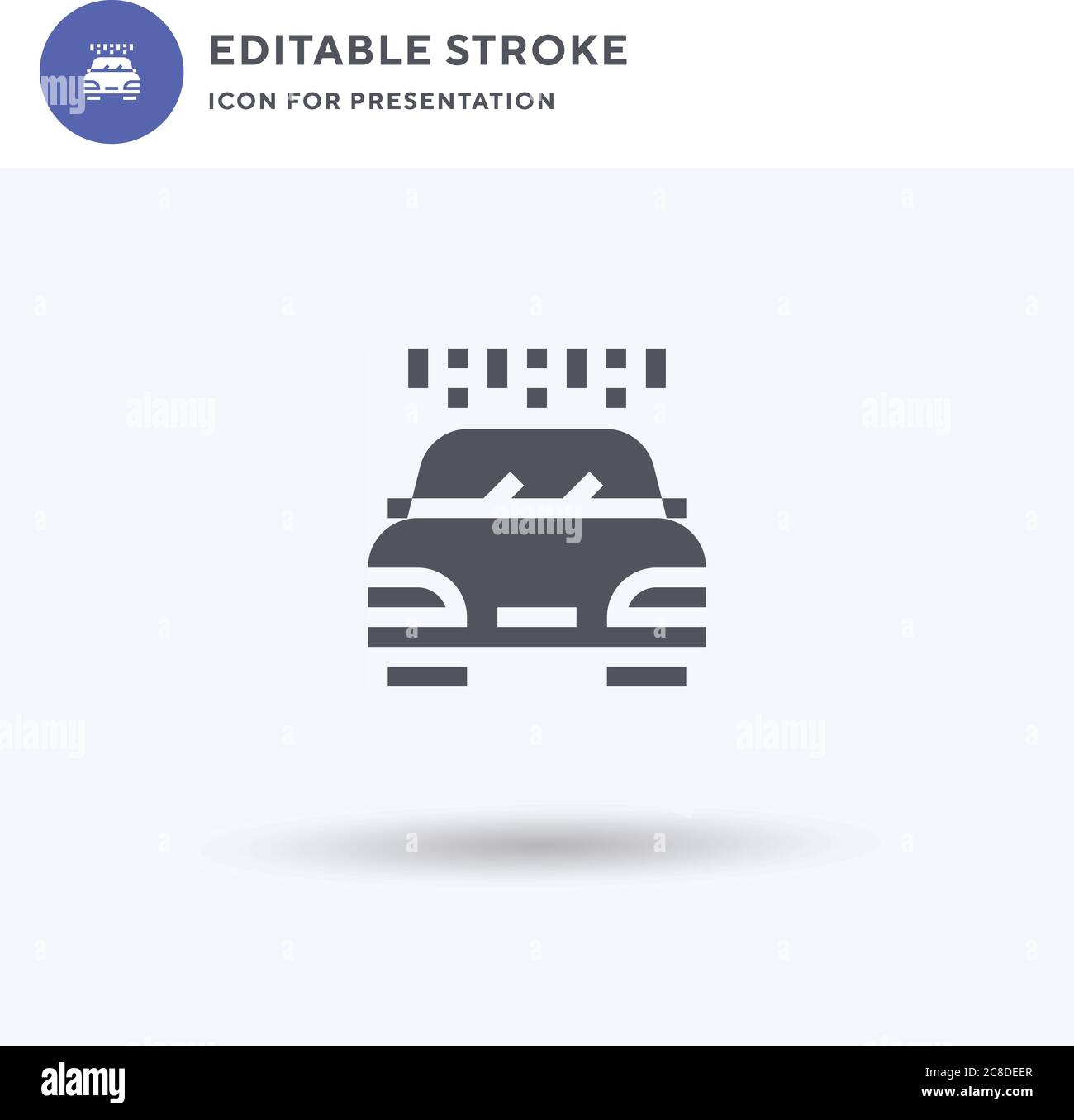 Auto Wash Icon Vektor, gefüllt flaches Zeichen, solides Piktogramm isoliert auf weiß, Logo-Illustration. Symbol für Autowaschanlage zur Präsentation. Stock Vektor