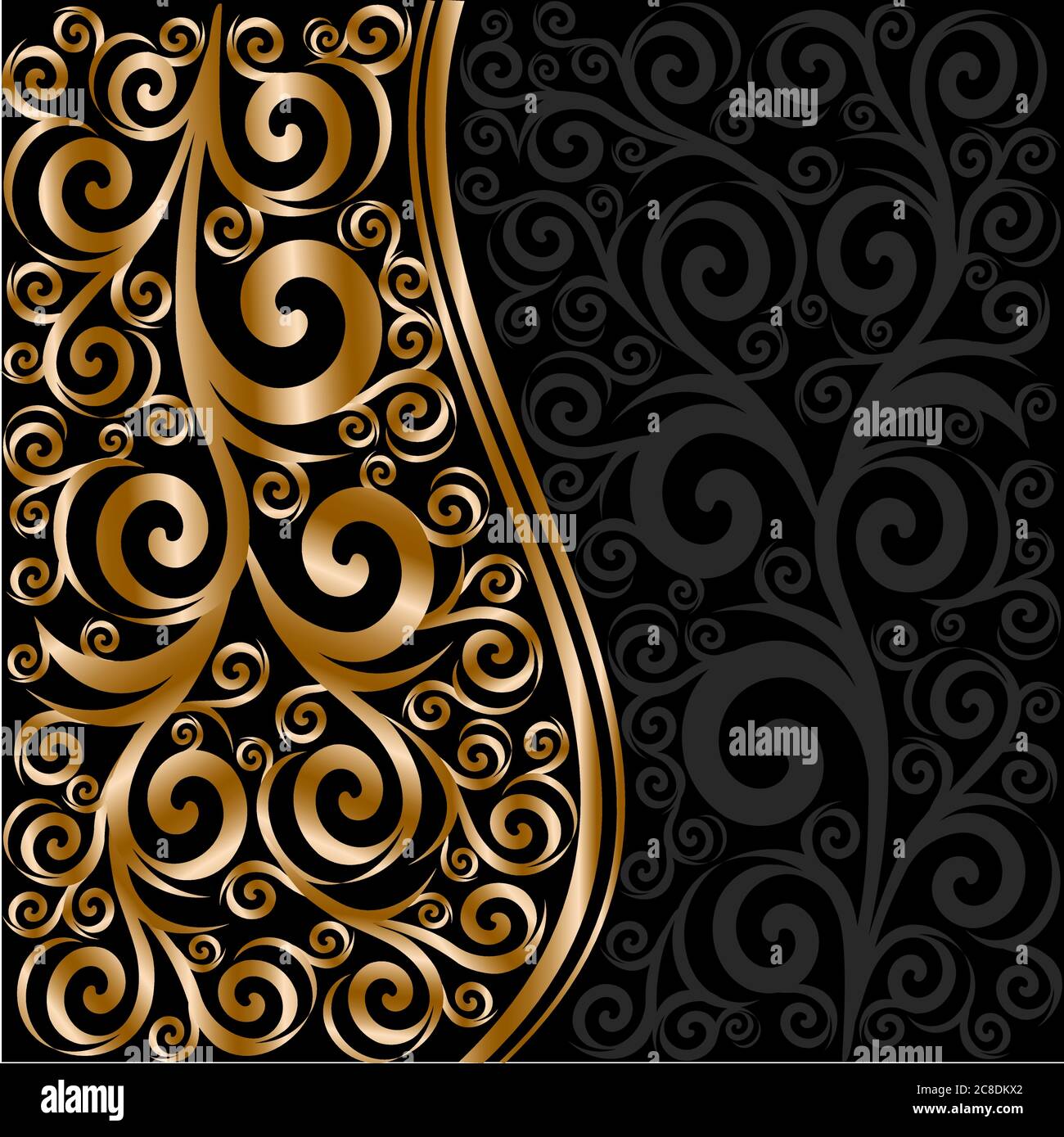 vektor-Illustration eines abstrakten floralen Ornaments mit Wellen Stock Vektor