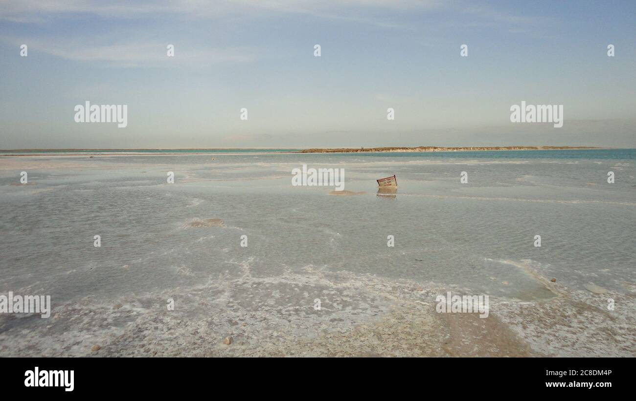 Israel, Totes Meer Salz Ufer Stockfoto