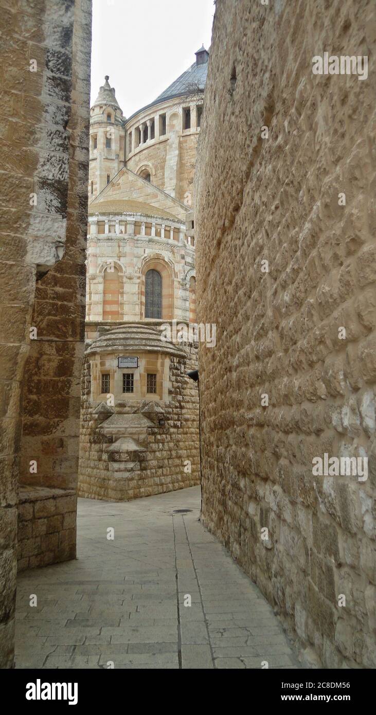 Israel, Jerusalem, Berg Zion: Die Dormition Abtei und Abtei von Hagia Maria Sion Stockfoto