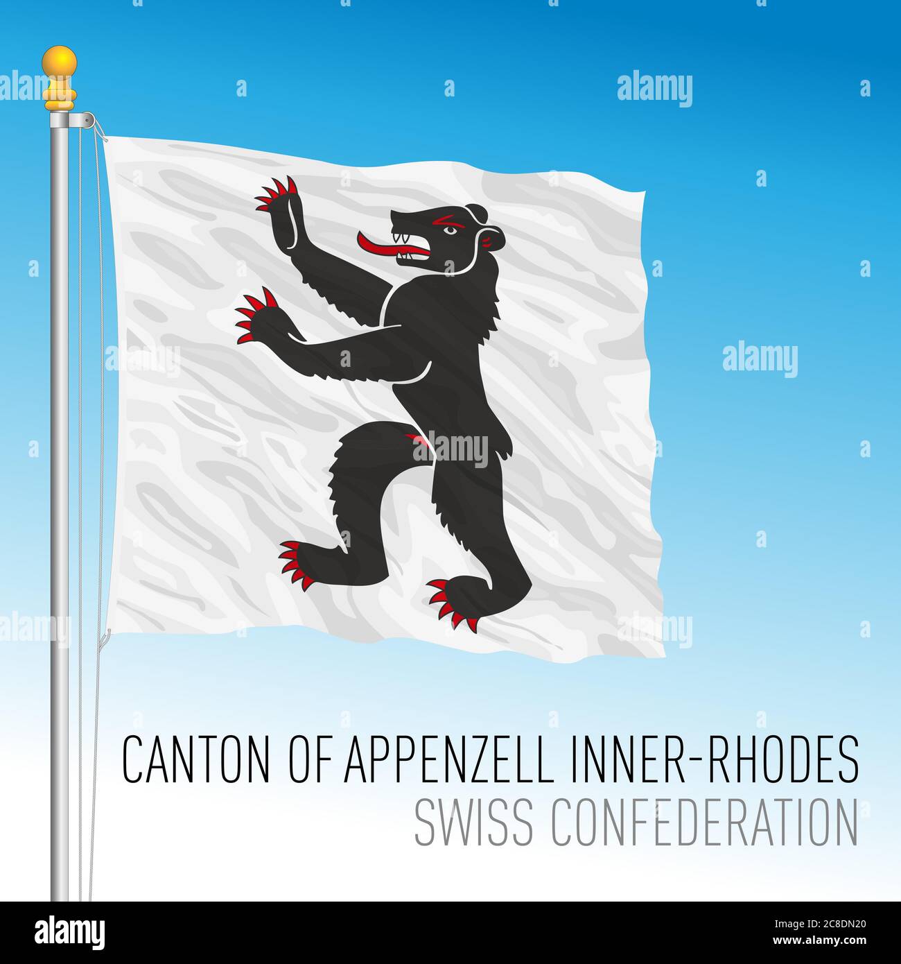 Kanton Appenzell Innerrhoden, offizielle Flagge, Schweiz, europäisches Land, Vektorgrafik Stock Vektor