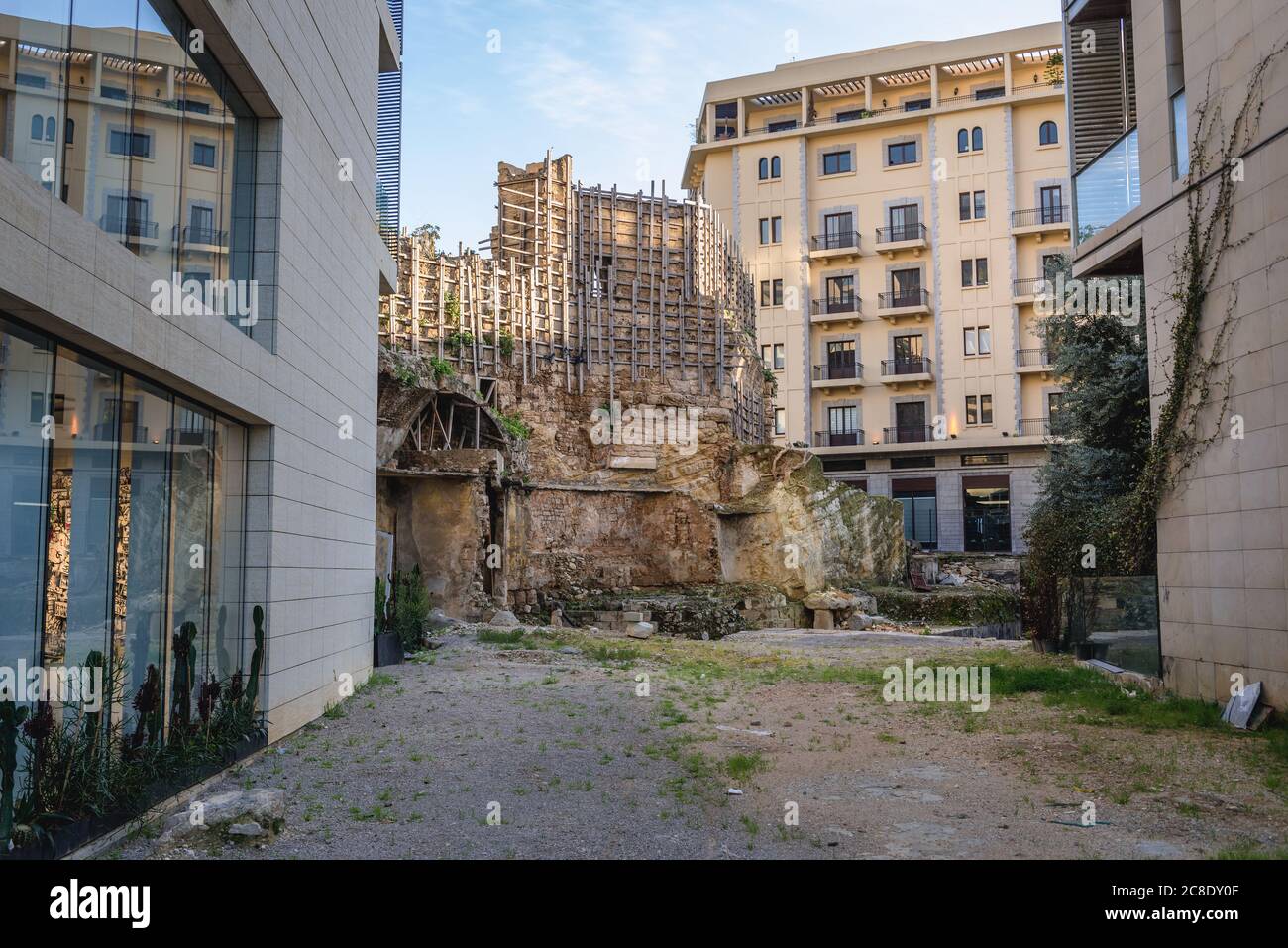 Crusader Castle und römische Überreste in der Innenstadt von Beirut, Libanon Stockfoto