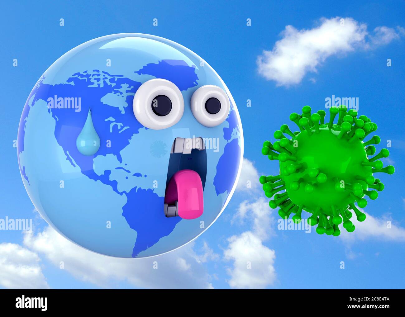 Gefährliche Virus in der Welt - 3D Stockfoto