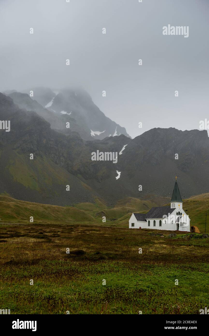 Großbritannien, Südgeorgien und Südlichen Sandwichinseln, Grytviken, abgesetzte Kirche in der Antarktis Stockfoto