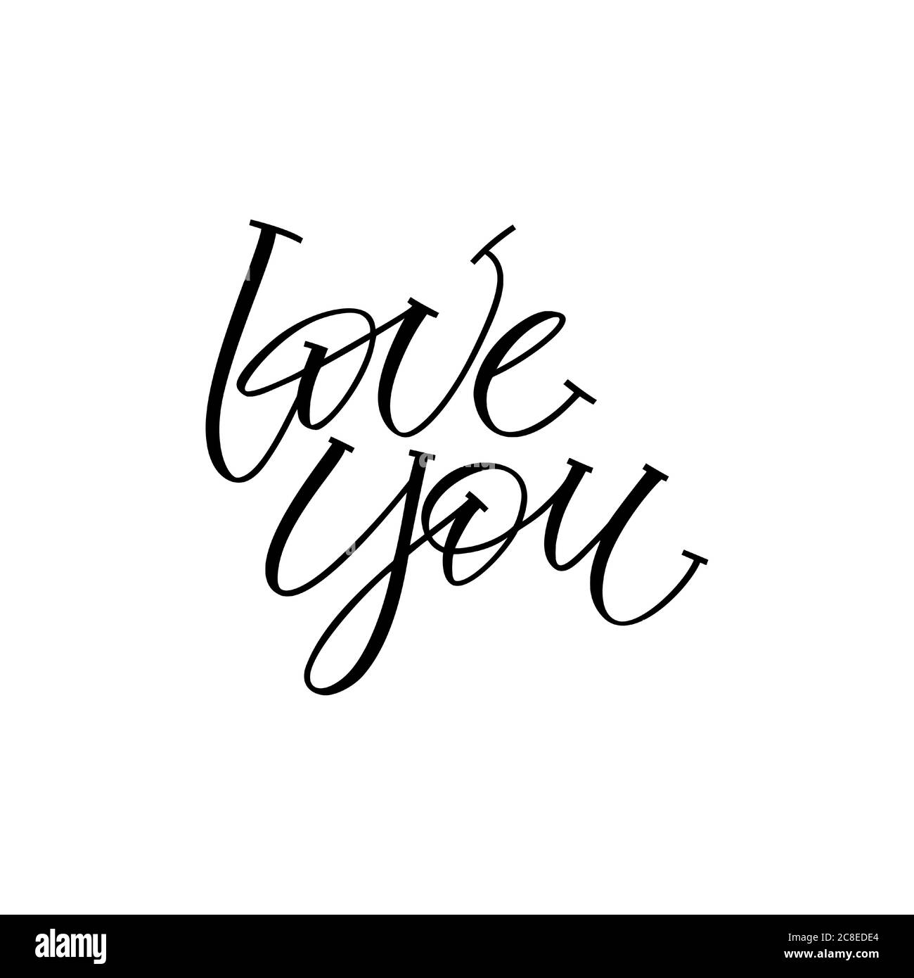 Love You - Kalligraphie Schrift Schrift Schrift Satz mit Serif Stock Vektor