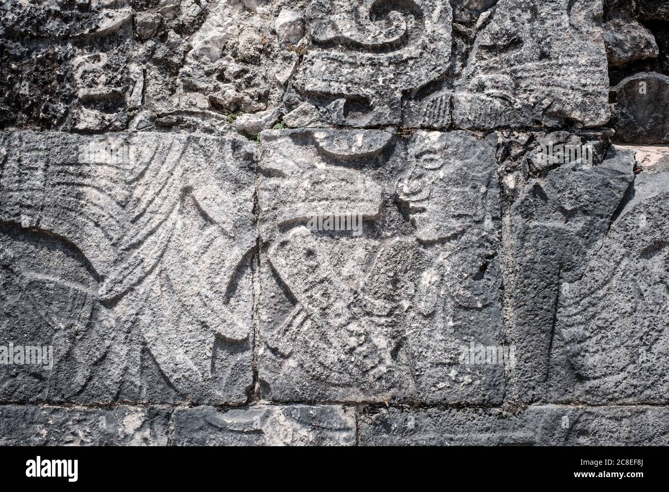 Alte maya religiöse Kunst - in der antiken Stadt Chichen Itza in Mexiko Stockfoto