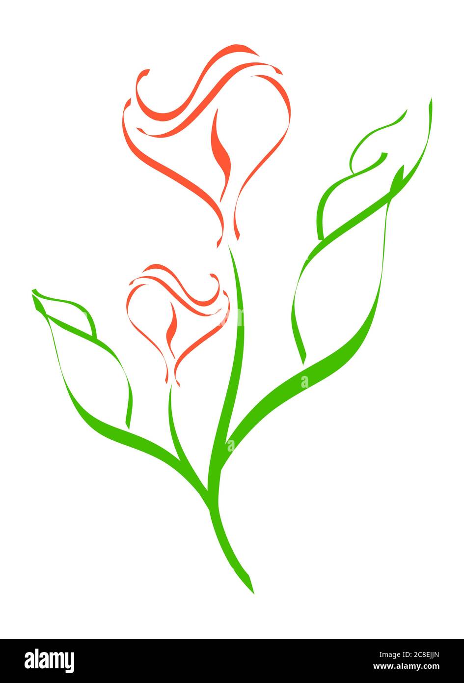 vektor-Illustration einer Blume Silhouette isoliert auf weißem Hintergrund Stock Vektor