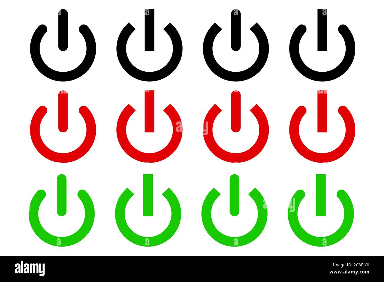 Symbol für ein-/Ausschalttaste eingestellt Stock Vektor