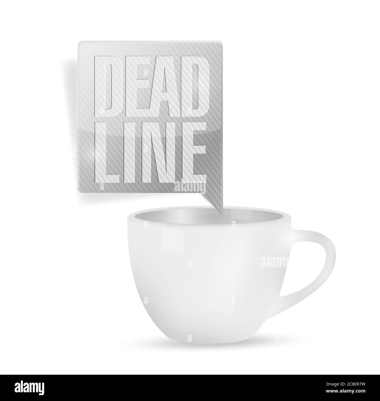 Deadline und Kaffeetasse Konzept Illustration Design auf weißem Hintergrund Stock Vektor