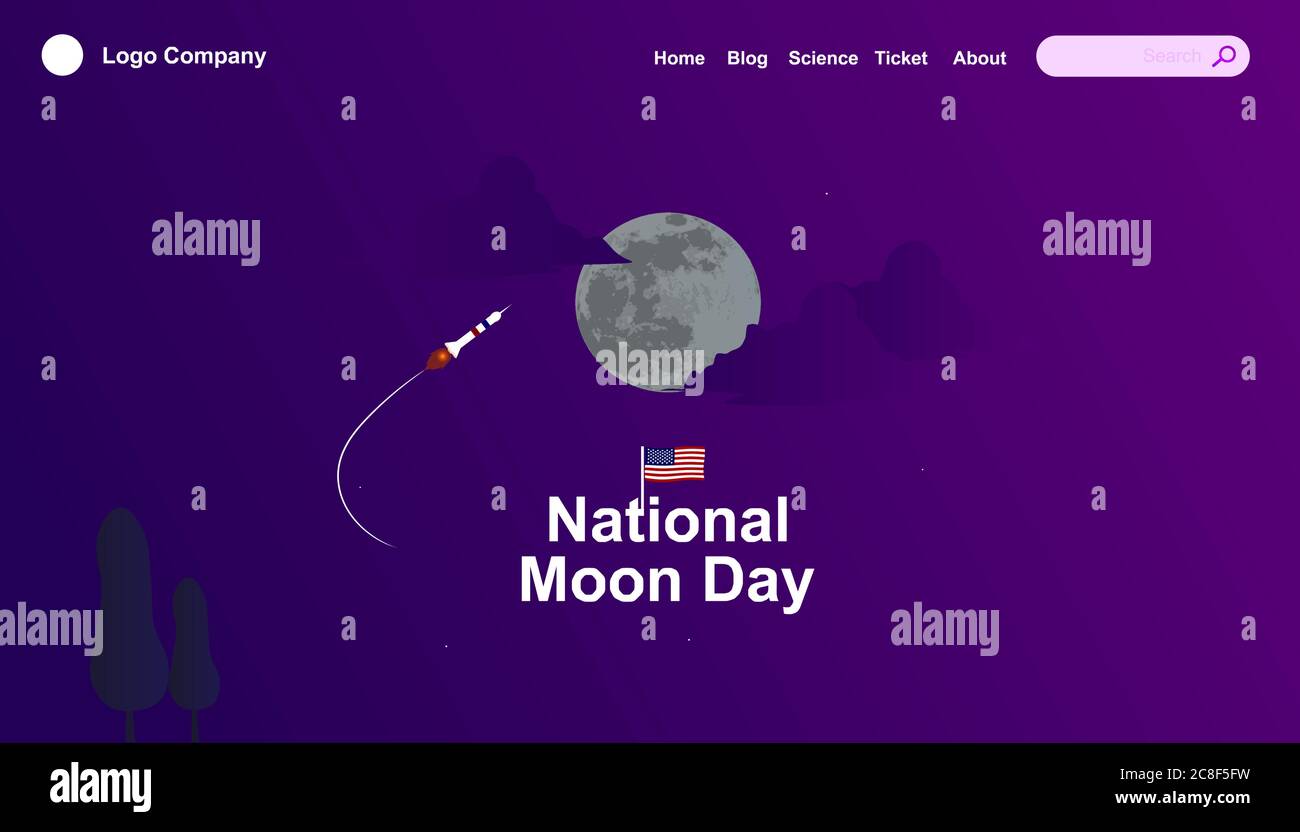 astronomie Landing Page Vektor-Design mit lila Thema Stock Vektor