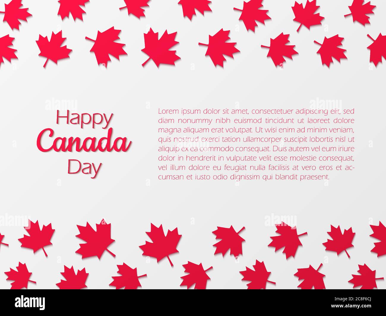 Happy Canada Day Hintergrund mit Papier geschnitten Ahornblätter. Stock Vektor