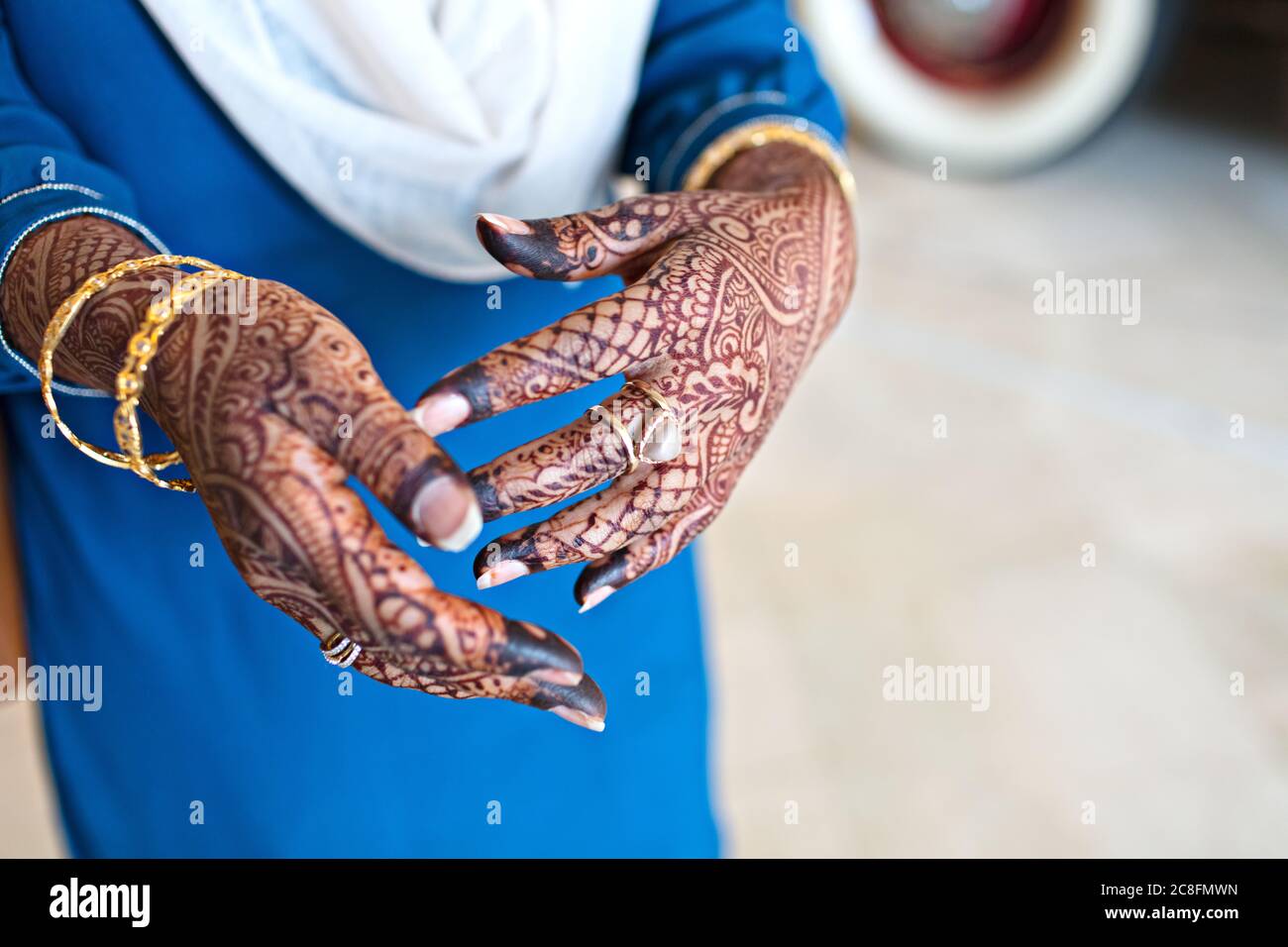 Traditionelle Henna-Motive aus dem Nahen Osten Stockfoto