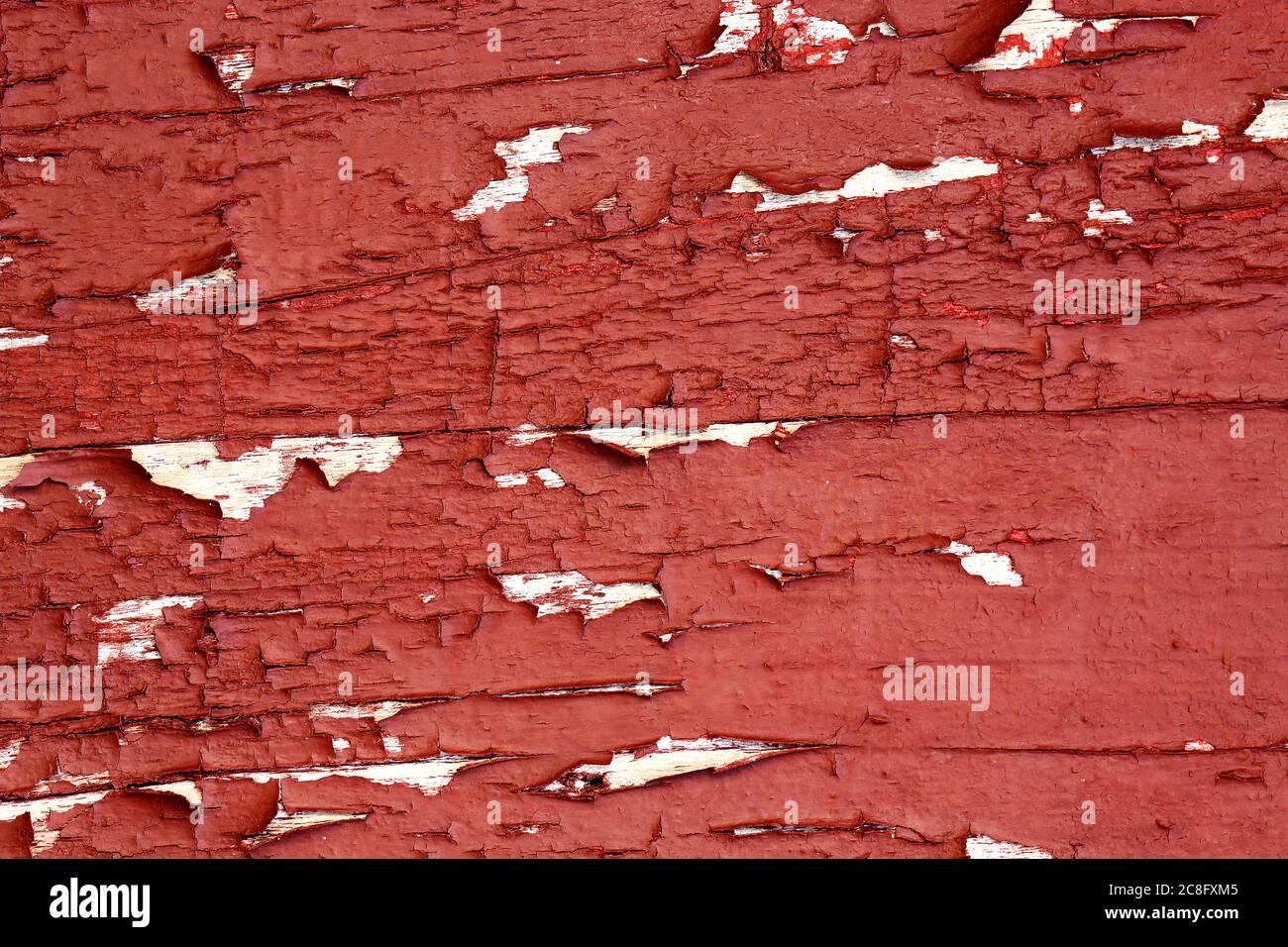 Makro der alten Holzoberfläche mit abgebrockter Farbe Stockfoto