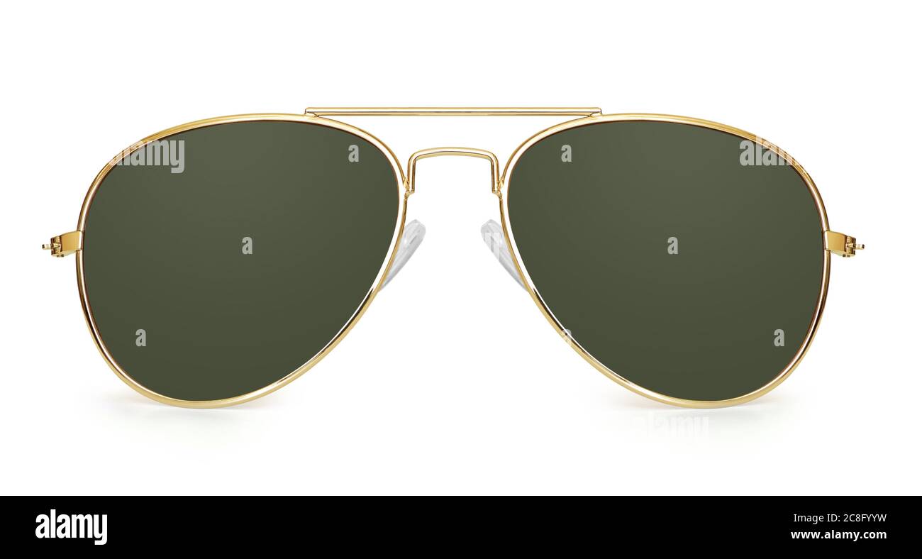 aviator Sonnenbrille auf weißem Hintergrund isoliert. Mit Beschneidungspfad Stockfoto