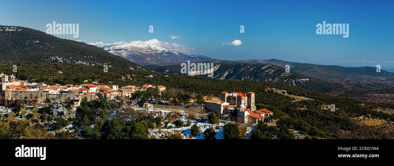 Geographie / Reisen, Frankreich, Französische Stadt Mons in seiner alpinen Umgebung. Mons ist eine Gemeinde in der Var Abteilung in der Prov, No-Tourismus-Werbung-Nutzung Stockfoto