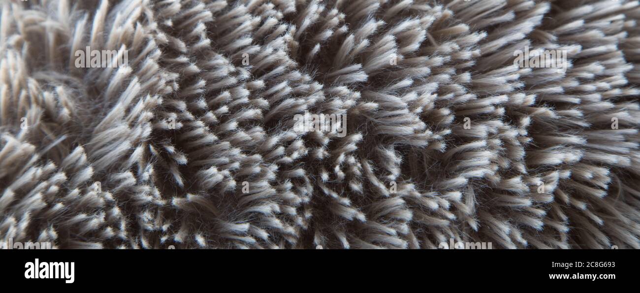 Abstrakt grauen Pelz Hintergrund. Banner Stockfoto