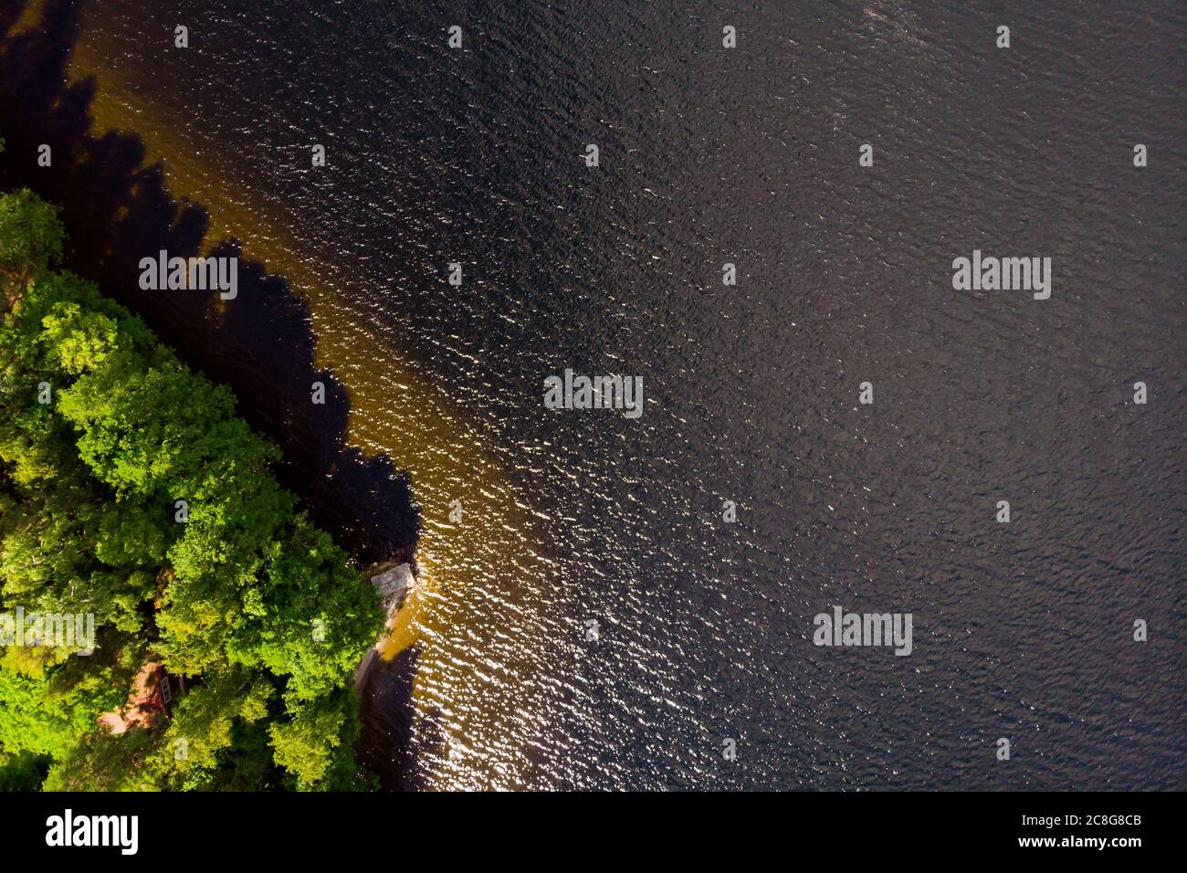 Luftaufnahme des Sees Paijanne, Paijanne Nationalpark, Finnland. Stockfoto