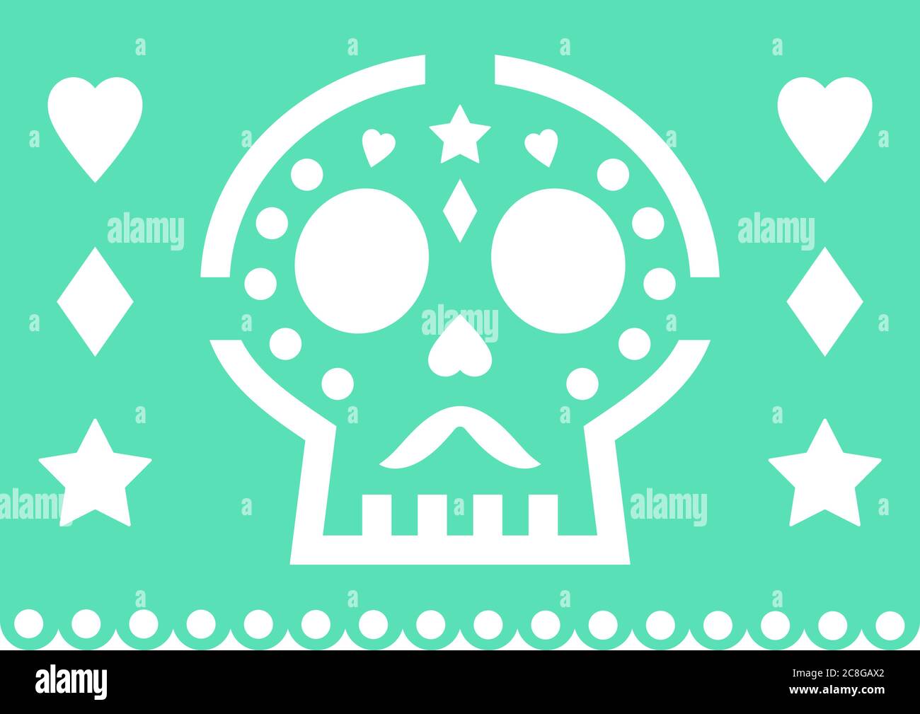 Tag des toten Transparents. Dia de Muertos-Ammer Stock Vektor