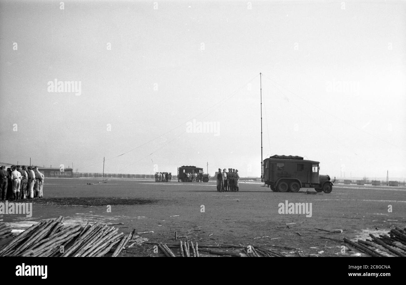 Wehrmacht Luftwaffe Kfz. 61 Mobile Fernmelde- und Funkstation - Funkstation der Luftwaffe Stockfoto
