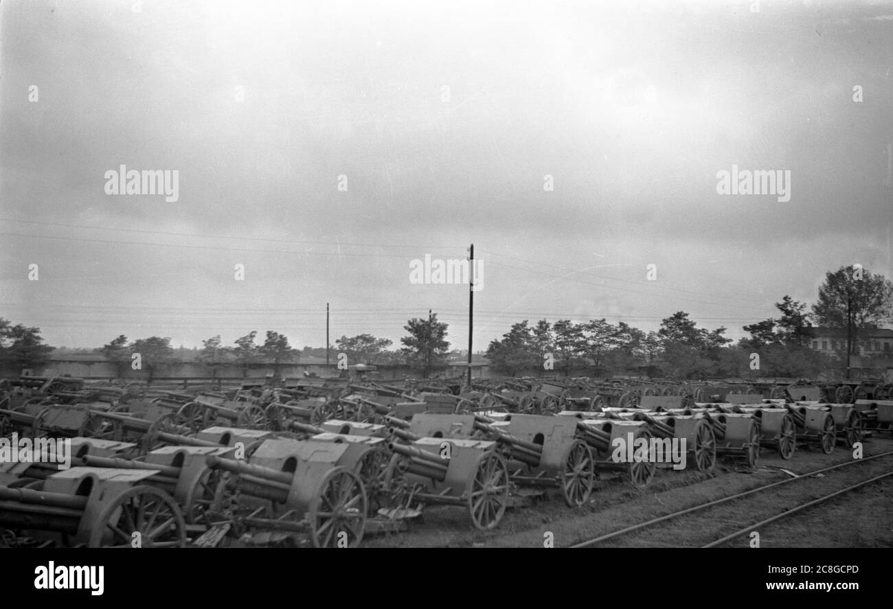 Wehrmacht Heer Feldkanonen Beuteschütze- Feldkanone Der Deutschen Armee Stockfoto