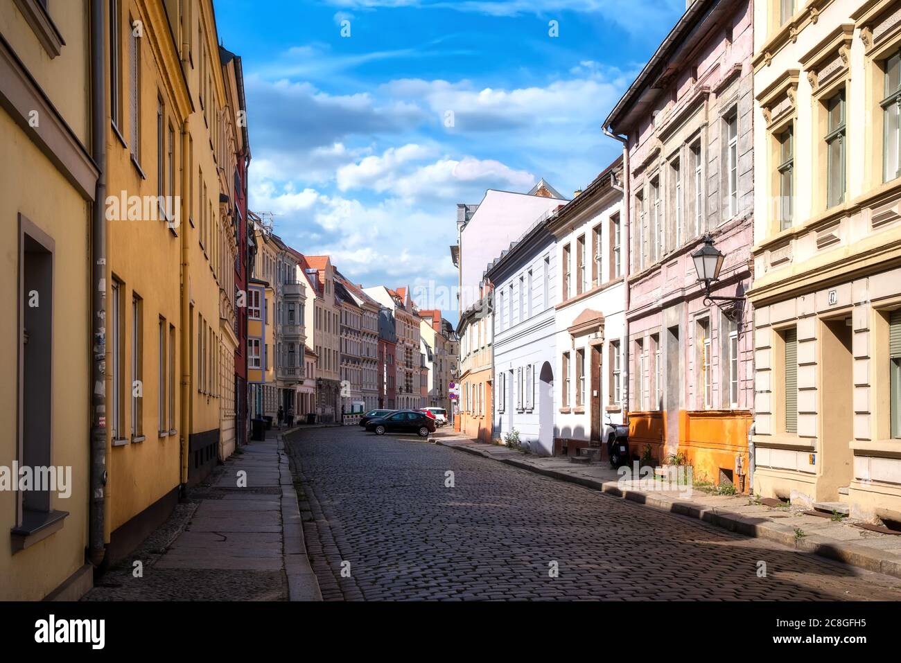 Schöner Blick auf Brandenburg an der Havel an einem sonnigen Sommertag. Stockfoto