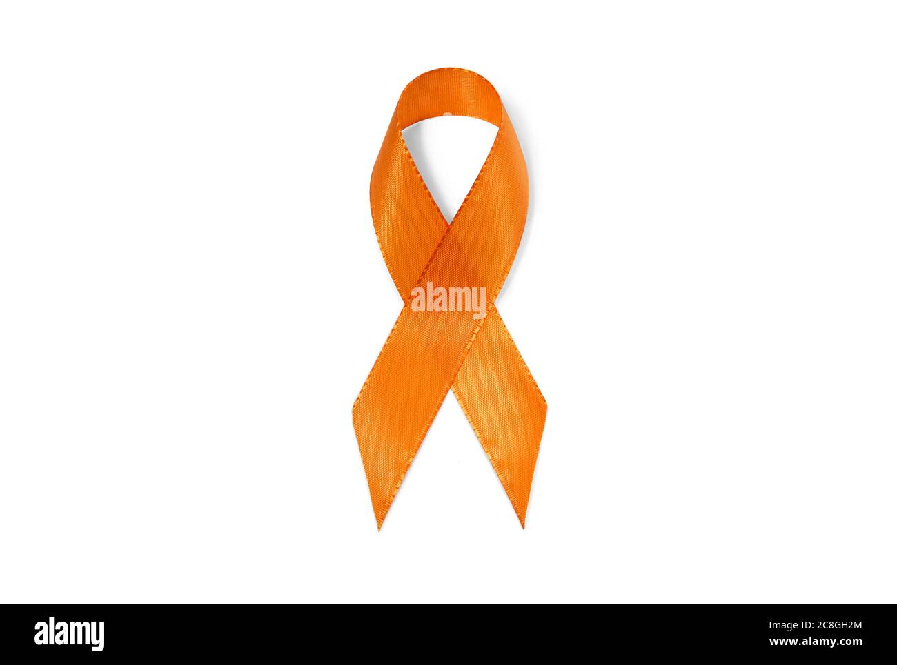 Symbol Bild Bewusstsein Band Orange, Band, Zeichen der Solidarität, Multiple Sklerose, Leukämie, Nierenkrebs Stockfoto