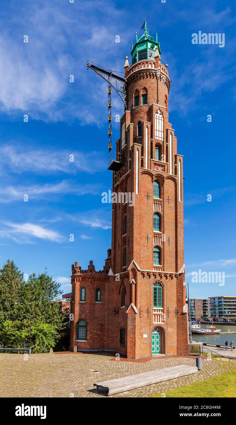 Leuchtturm Bremerhaven, Neuer Hafen, Neuer Hafen, Bremerhaven, Bremen, Deutschland Stockfoto