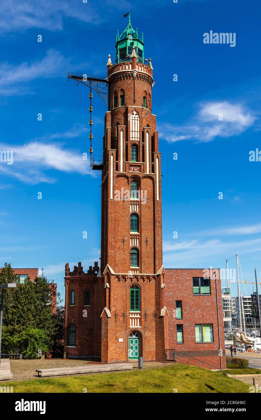 Leuchtturm Bremerhaven, Neuer Hafen, Neuer Hafen, Bremerhaven, Bremen, Deutschland Stockfoto