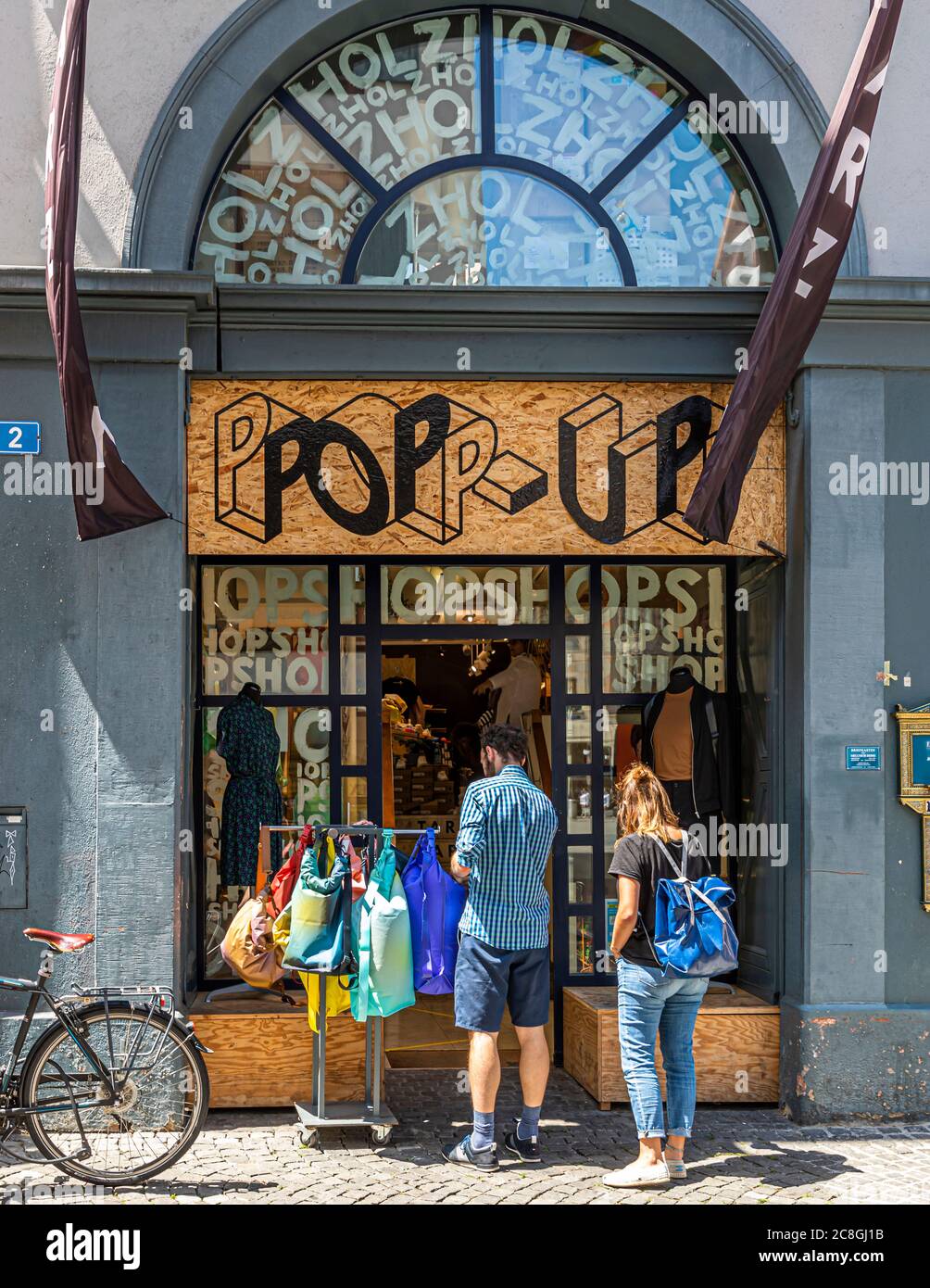 Pop Up Store in Basel, Schweiz Stockfoto