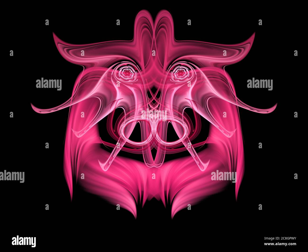 Abstrakt Pink Pig / Warthog - Flame Fractal Design Stockfoto