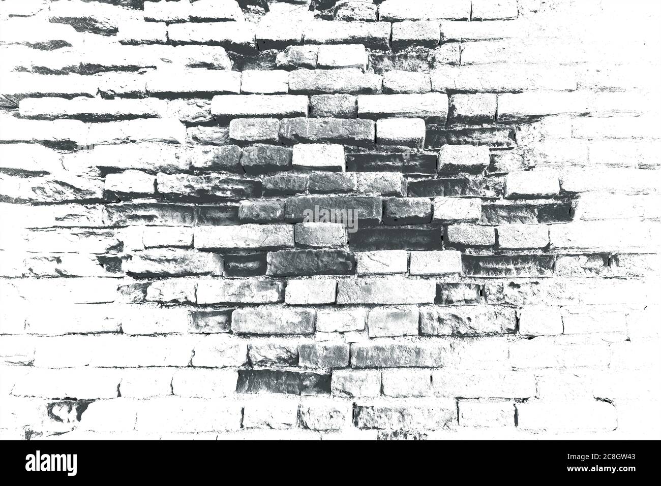 Abstrakt schwarz und weiß Backstein Wand Hintergrund Stockfoto