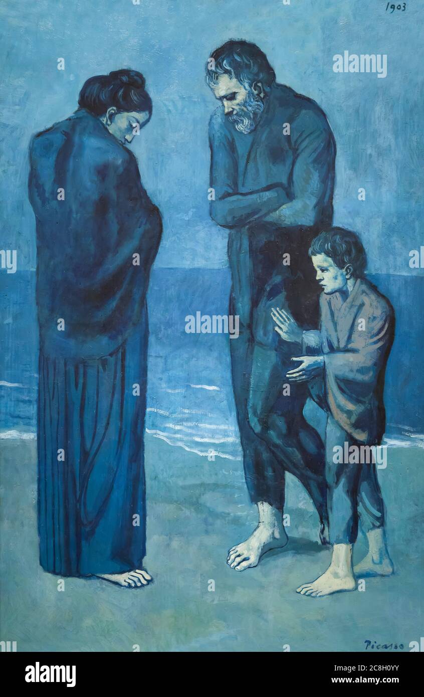 Die Tragödie, Pablo Picasso, 1903, Nationalgalerie, Washington DC, USA, Nordamerika Stockfoto