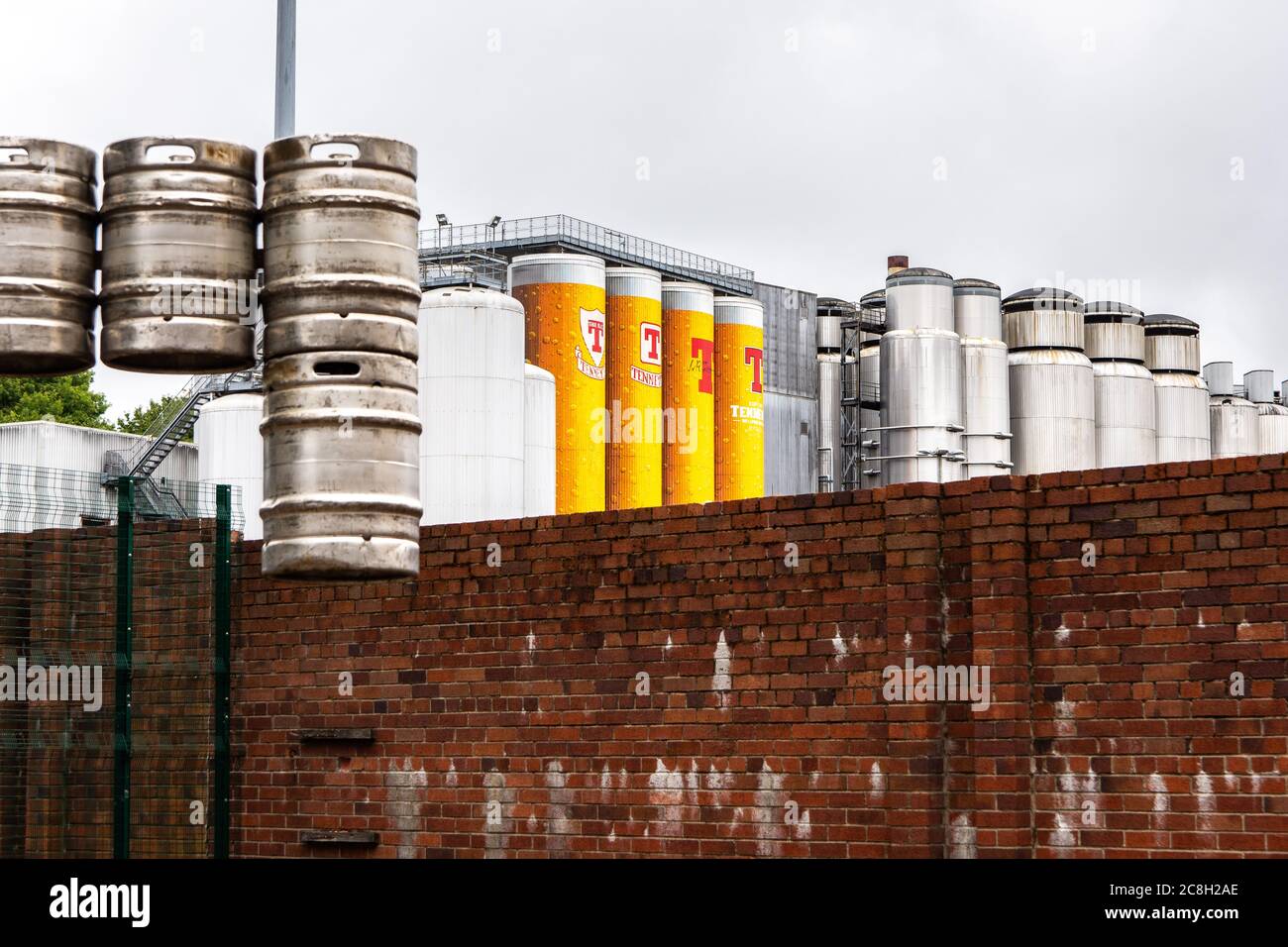 Hauptsitz und Besucherzentrum von Tennent in Glasgow. Stockfoto