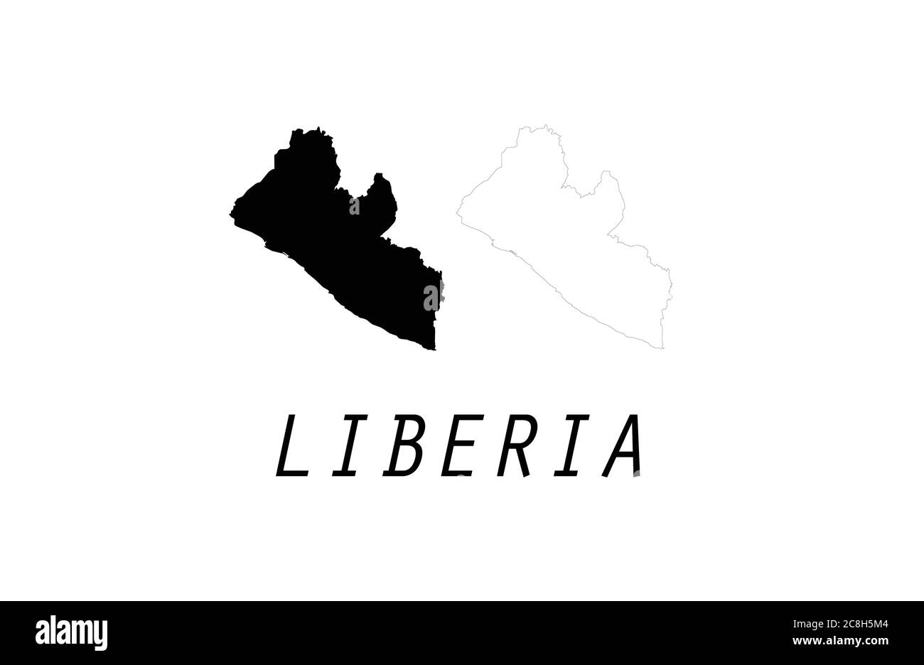 Liberia Karte Umriss Vektor Illustration Stock Vektor