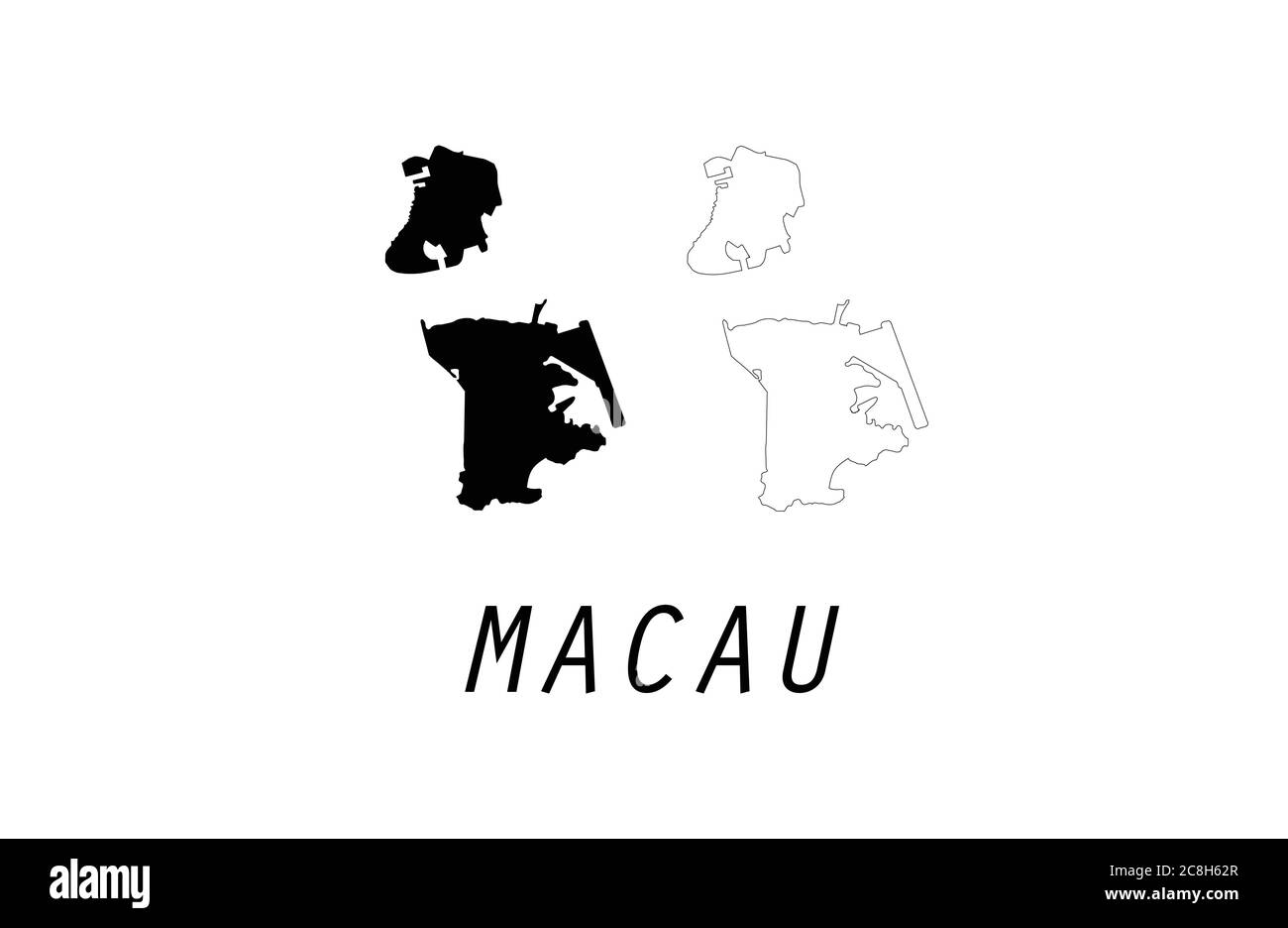 Macau Karte Umriss Vektor Illustration Stock Vektor