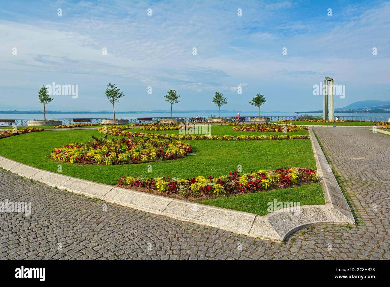 Schweiz, Neuchatel, Esplanade Mont-Blanc Stockfoto