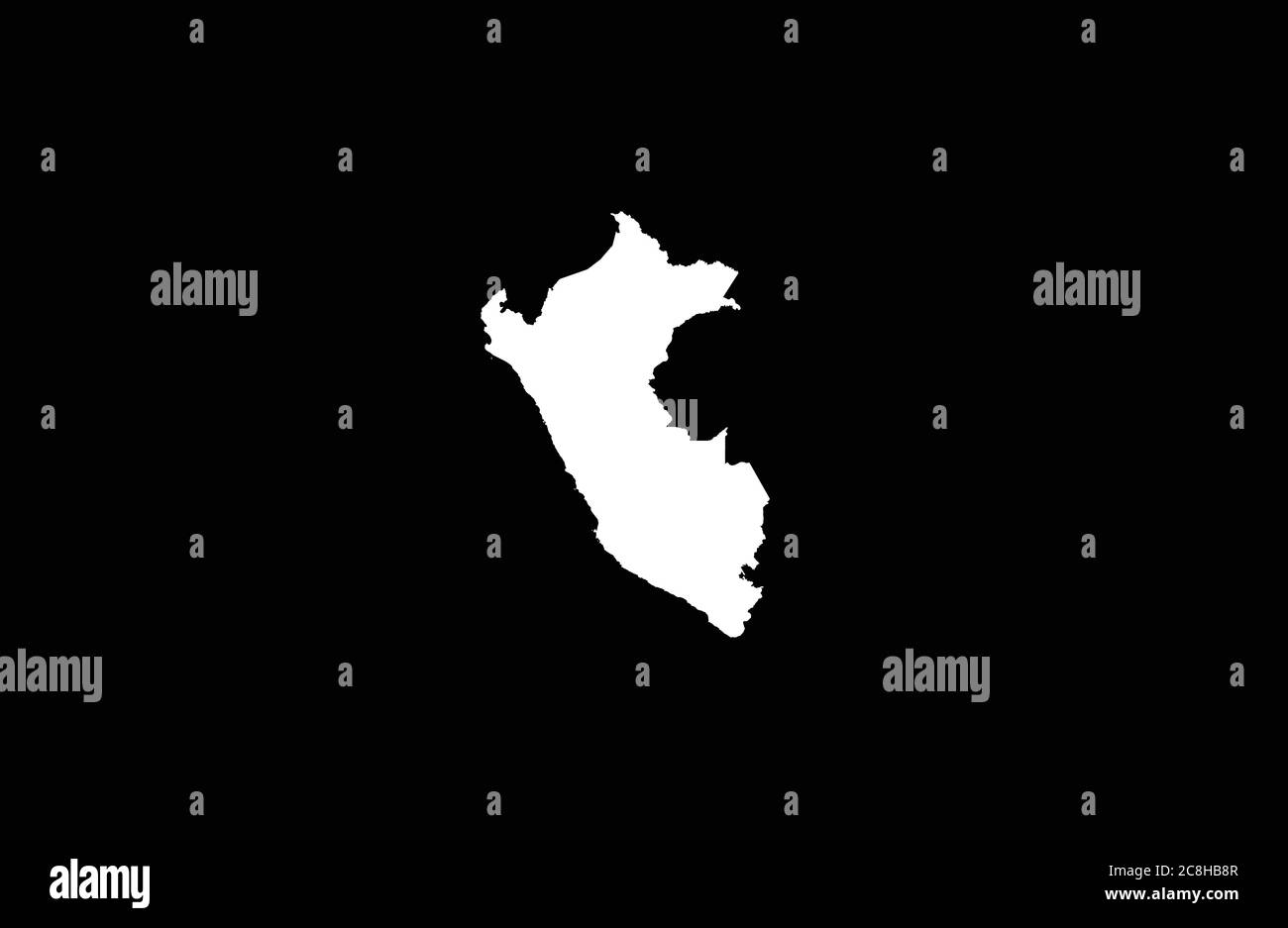 Peru Karte Umriss Vektor Illustration Stock Vektor