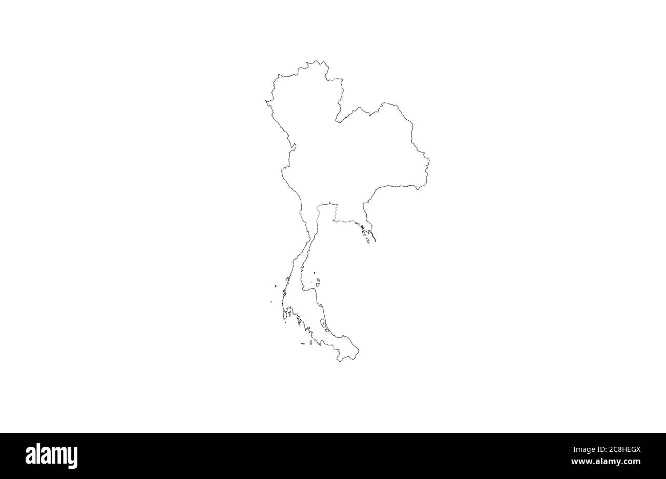 Thailand Karte Umriss Vektor Illustration Stock Vektor