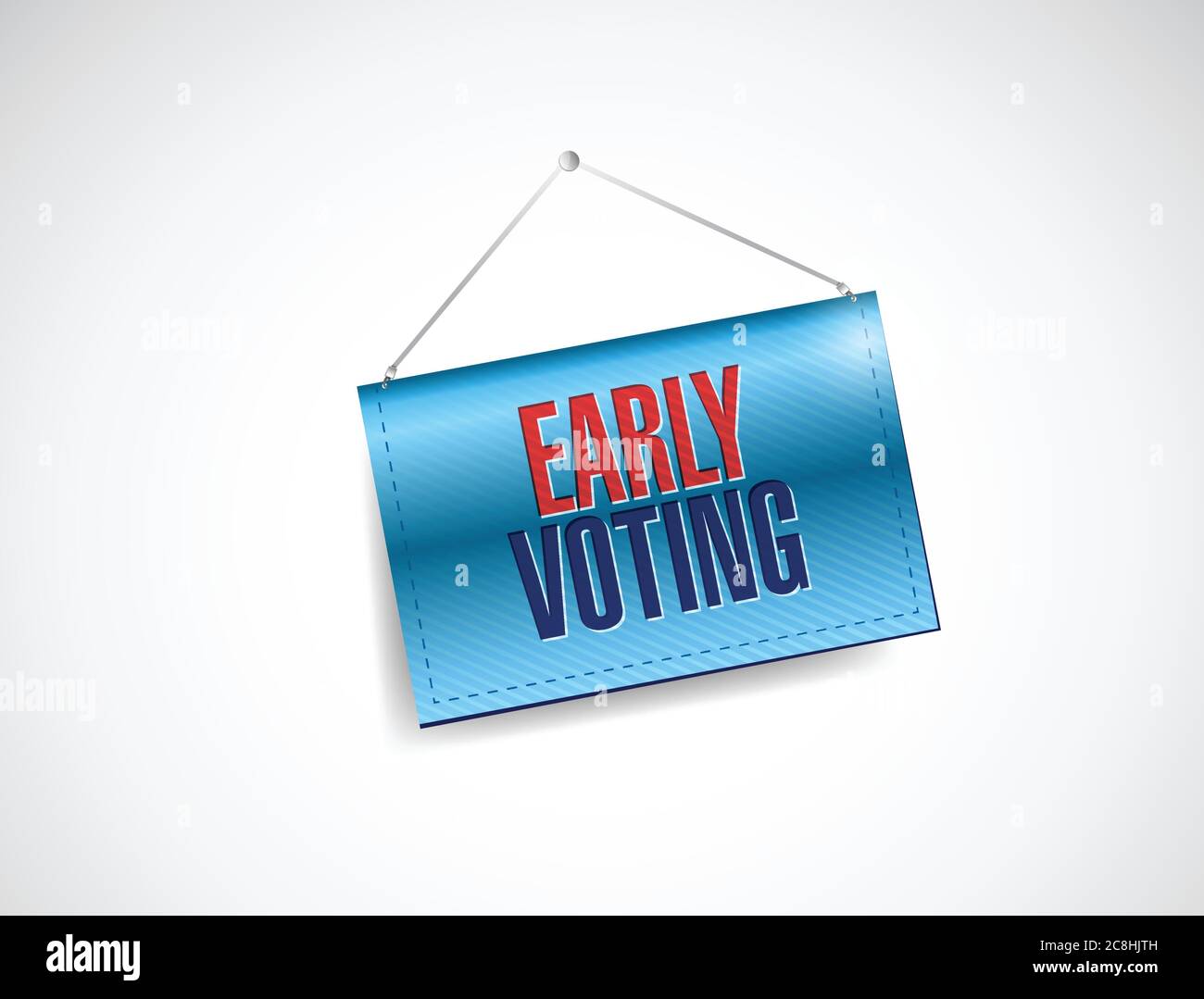 Frühe Abstimmung hängende Banner Illustration Design über einem weißen Hintergrund Stock Vektor