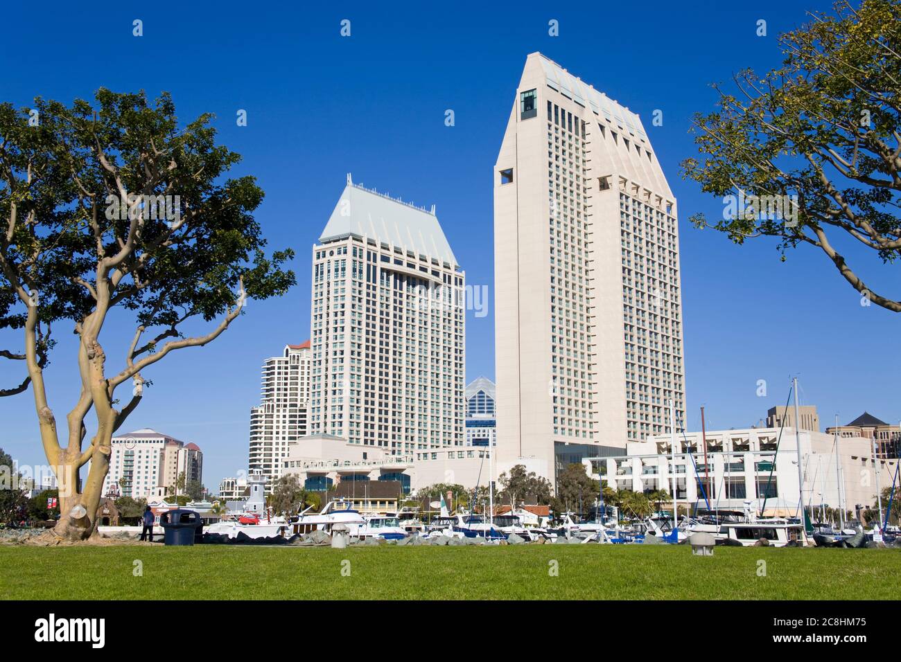 Embarcadero Marina Park & Hyatt Hotel, San Diego, California, Usa Stockfoto