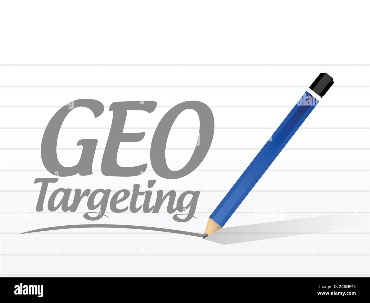 Geo Targeting Zeichen Nachricht Illustration Design auf weißem Hintergrund Stock Vektor