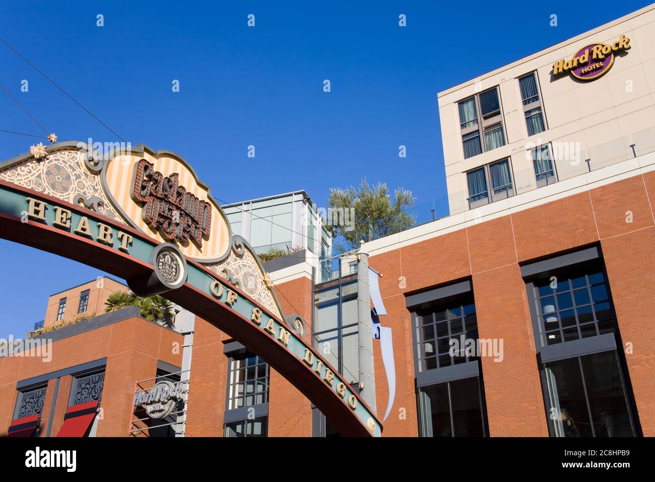 Gateway Arch im Gaslamp Quarter, San Diego, California, USA Stockfoto