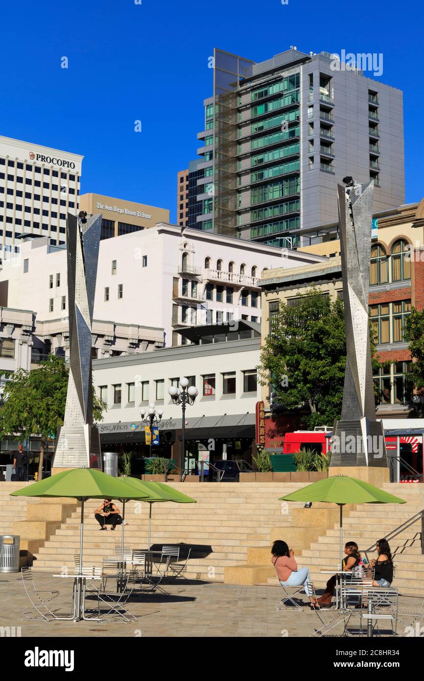 Horton PLaza Park, Gaslamp Quarter, San Diego, Kalifornien, USA Stockfoto