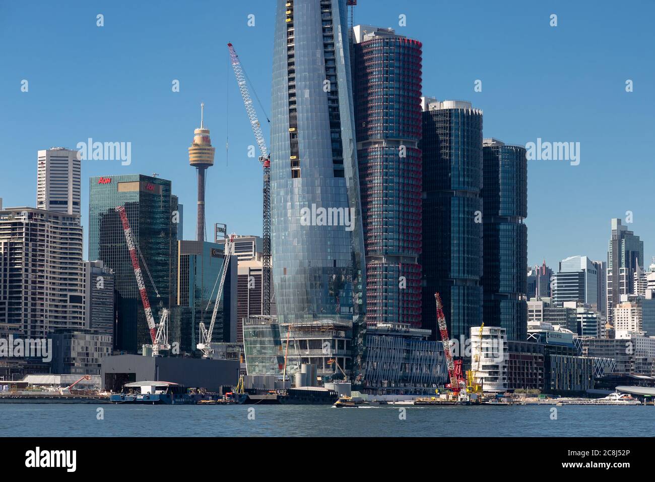 Sydney Australien. Freitag, 13. März 2020. Crown Towers Sydney, ein 5-Sterne-Luxushotel in Barangaroo, das im Bau ist. Auch Blick auf das Barangaroo I Stockfoto